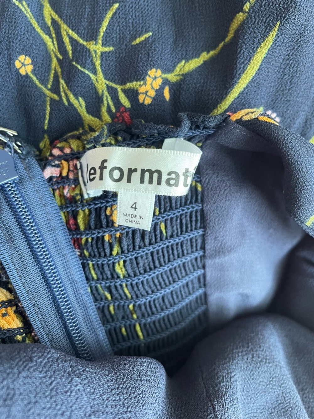 Reformation Black Floral Midi Dress with Yellow and Pink Accents - Picture 2 of 5